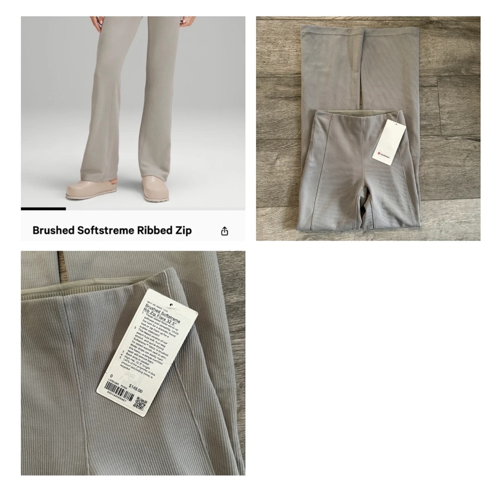 NWT lululemon brushed softstream rib zipped flare